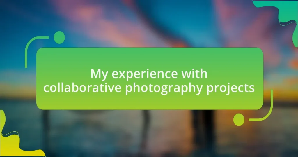 My experience with collaborative photography projects